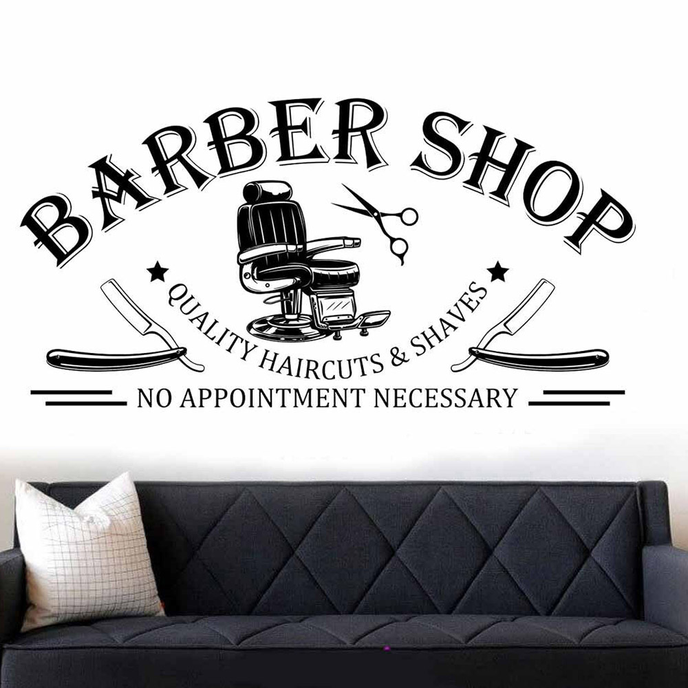 Interior Design Quotes - Barbershop Window Wall Art Sticker Decal