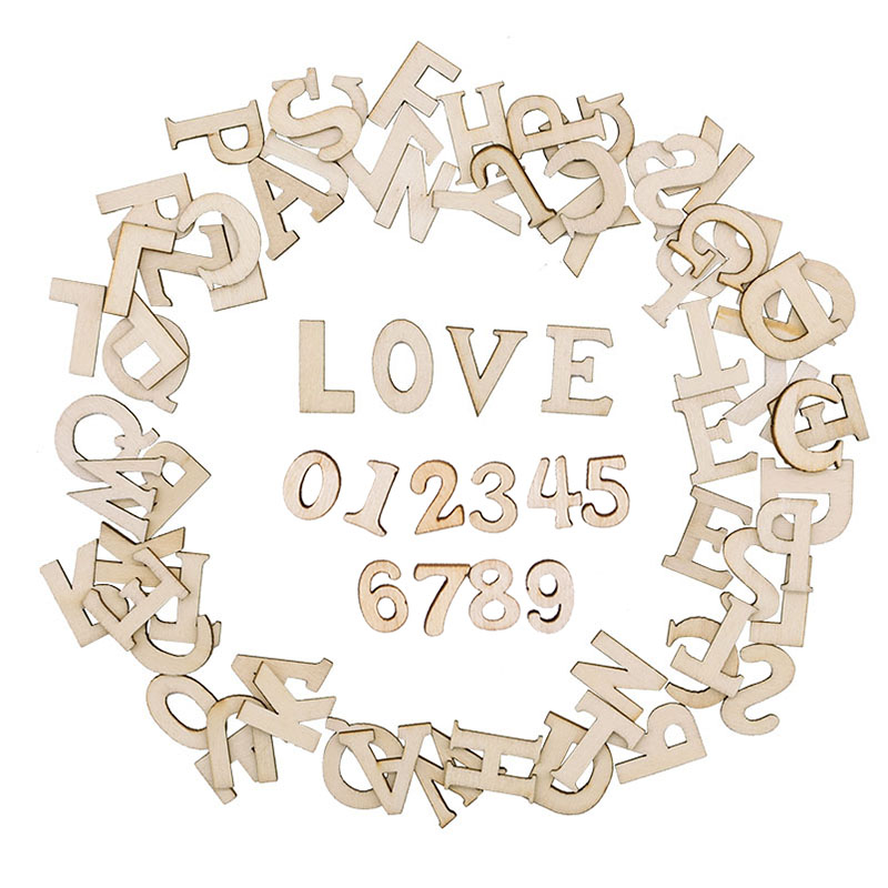 Interior Design Quotes - 100pcs Wood English Alphabet Decorative Letters