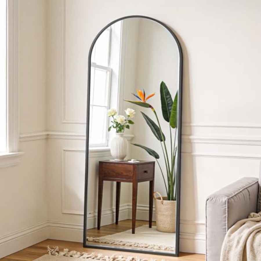 Arch Mirror Leaning - Arched Full Length Mirror with Stand,
