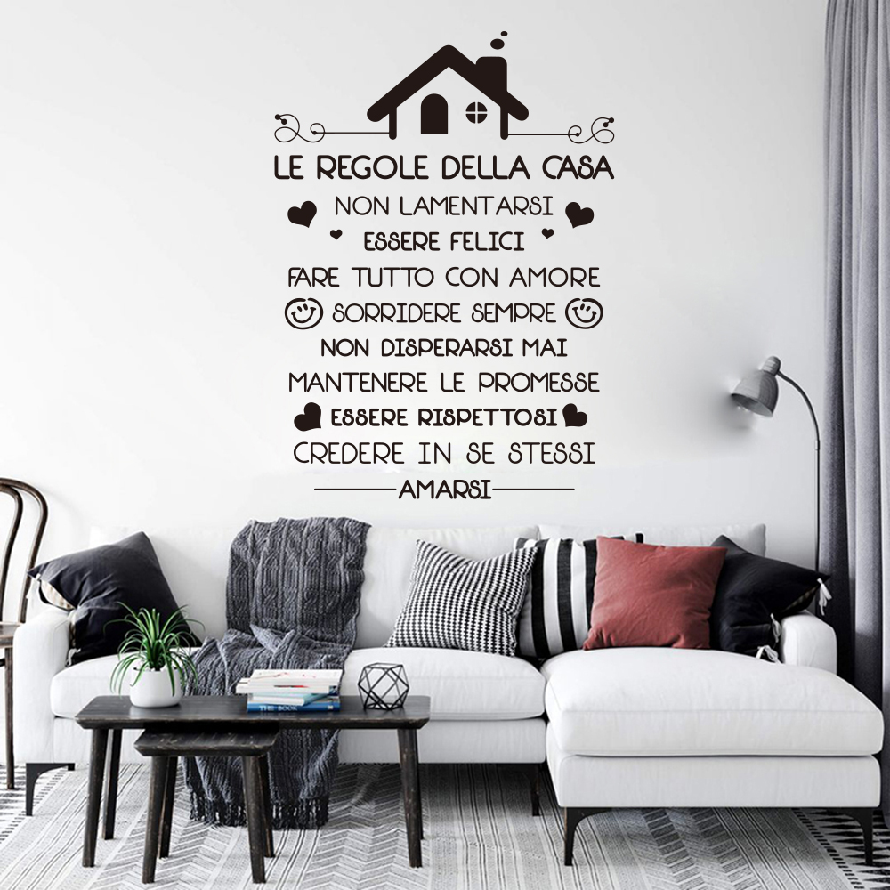Interior Design Quotes - Italian House Rules Wall Decal Living