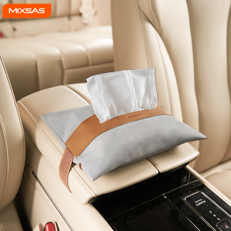 Interior Design Type - MIXSAS PU Leather Car Tissue Box