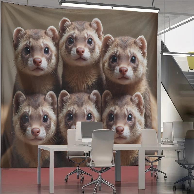 Cute Ferret Group Tapestry Wal - Interior Design Home Decor 评论和价格