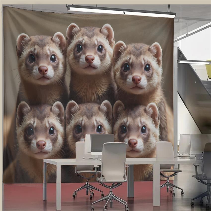 Cute Ferret Group Tapestry Wal - Interior Design Home Decor 评论和价格