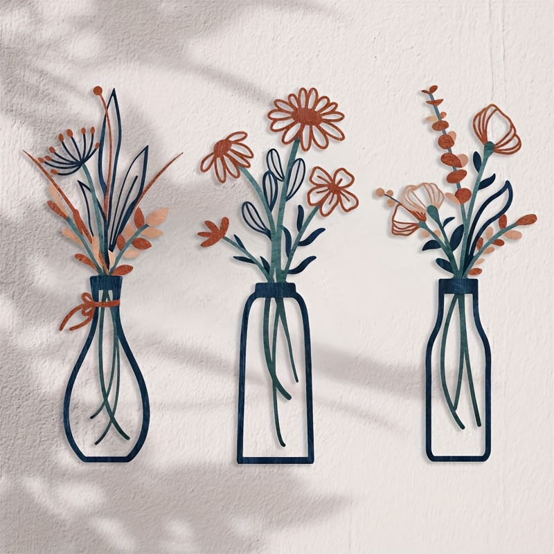 3 Large Floral Wall Art Sculpt - Interior Design Home Decor 评论和价格
