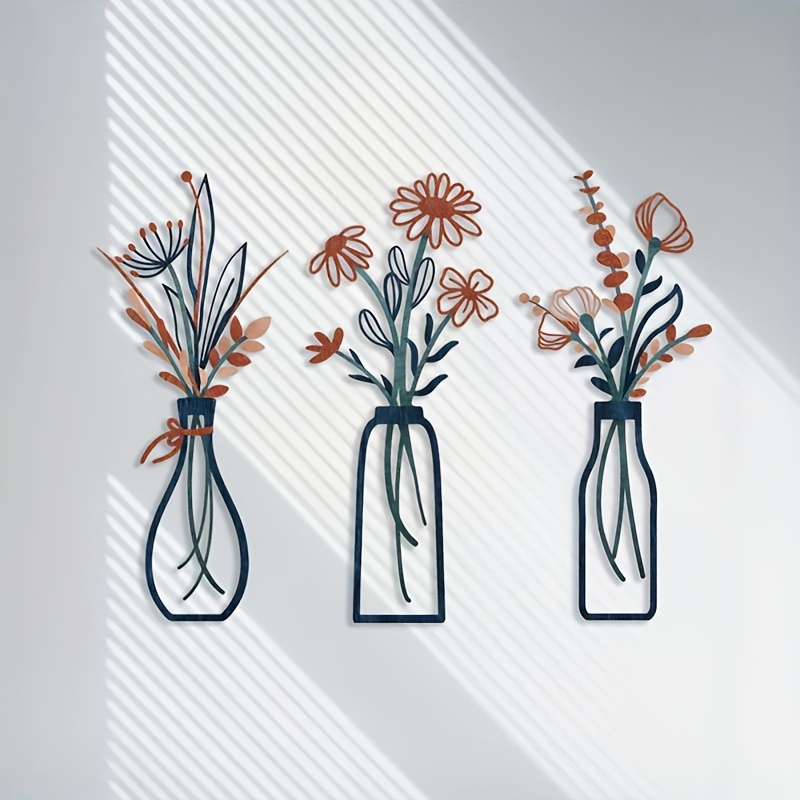 3 Large Floral Wall Art Sculpt - Interior Design Home Decor 评论和价格
