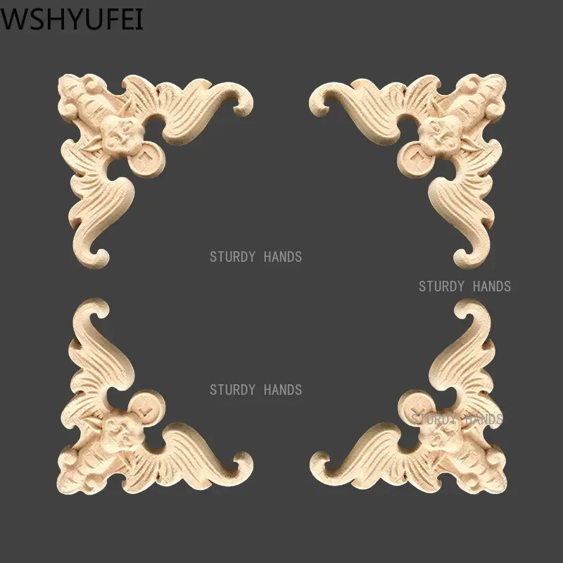 8pcs Floral Wood Carved Wooden - Interior Design Home Decor 评论和价格