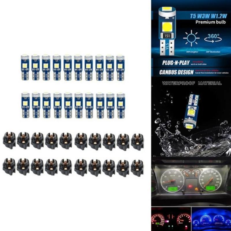10Pcs T5 Led Bulb Canbus W3W 7 - Interior Design Icon 评论和价格