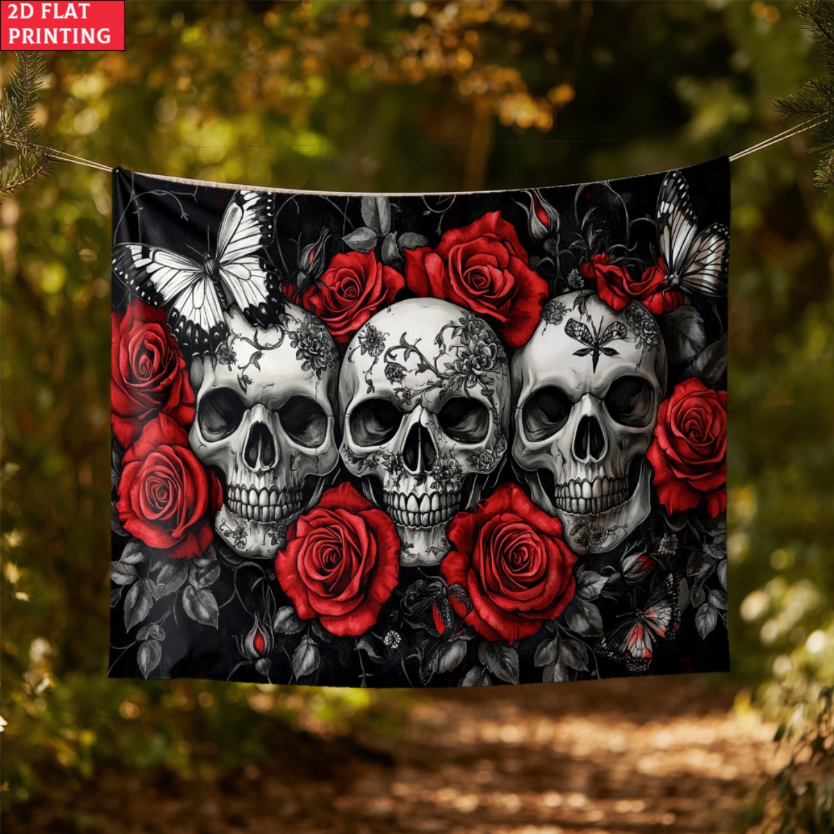 unframed Skull and Roses Gothi - Interior Design Home Decor 评论和价格