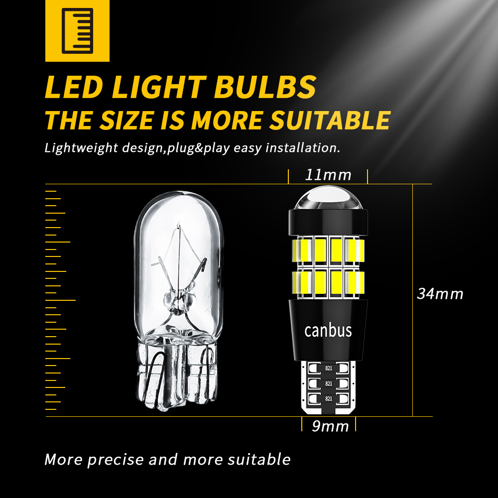 DXZ 2PCS W5W T10 LED Bulbs Len - Interior Design Icon 评论和价格