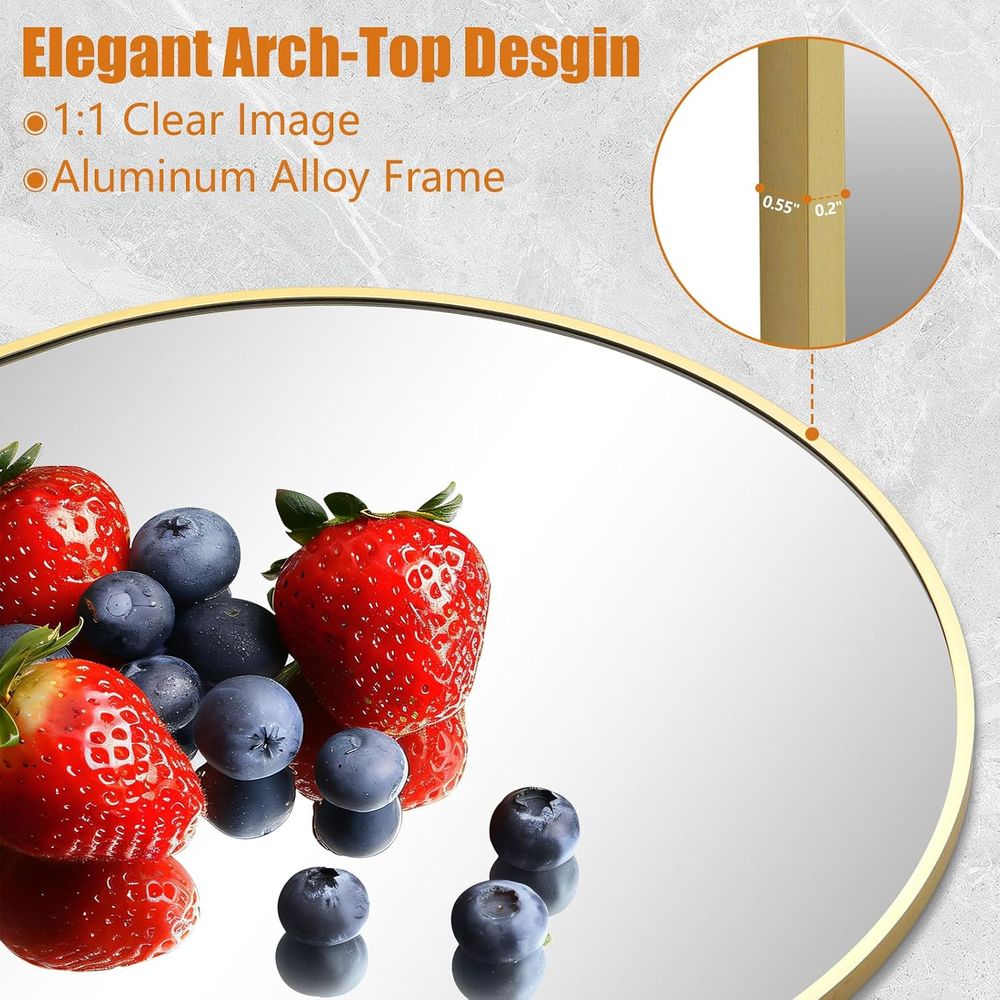 Arched ull Length Mirror, 76x3 - Arch Mirror Leaning 评论和价格