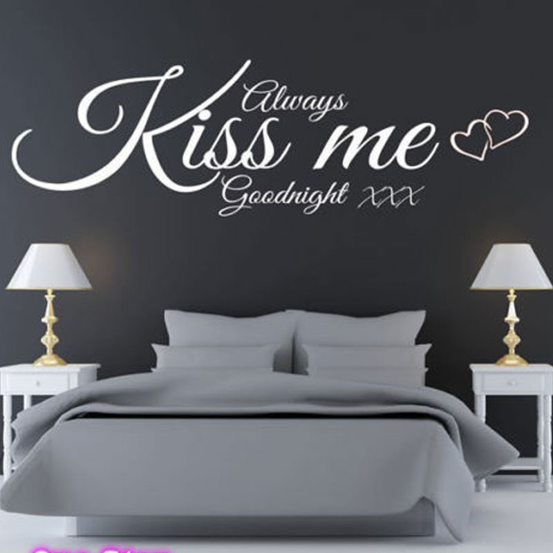 Wall Decal Quote Always Kiss M - Interior Design Quotes 评论和价格