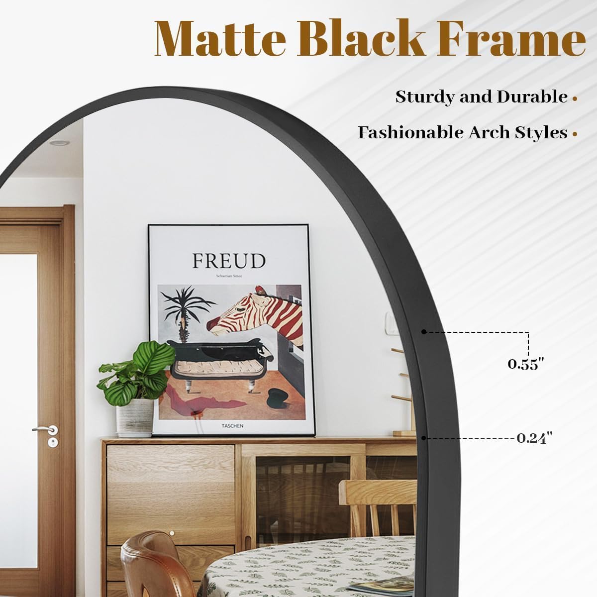 Arched Wall Mirror 24x36 inch, - Arch Mirror Leaning 评论和价格
