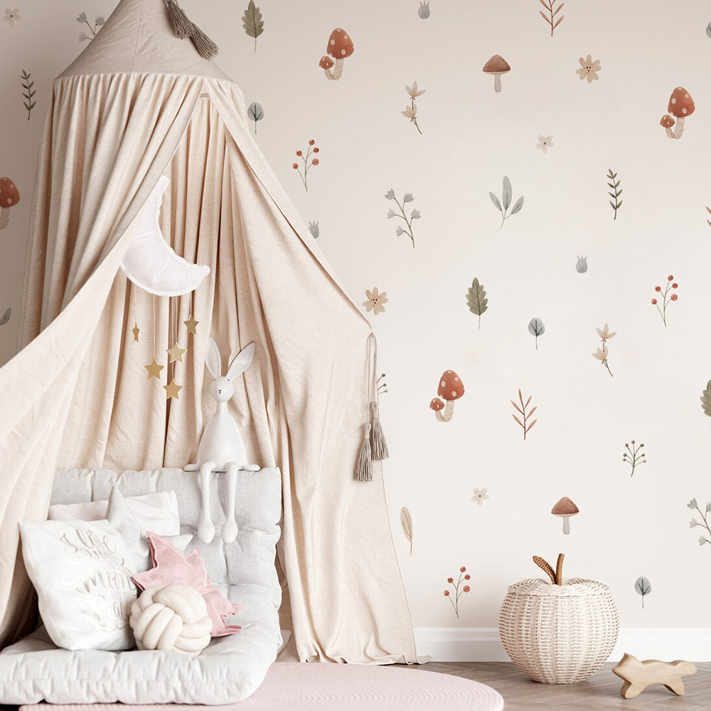 Boho Cartoon Mushroom Branch L - Interior Design Quotes 评论和价格