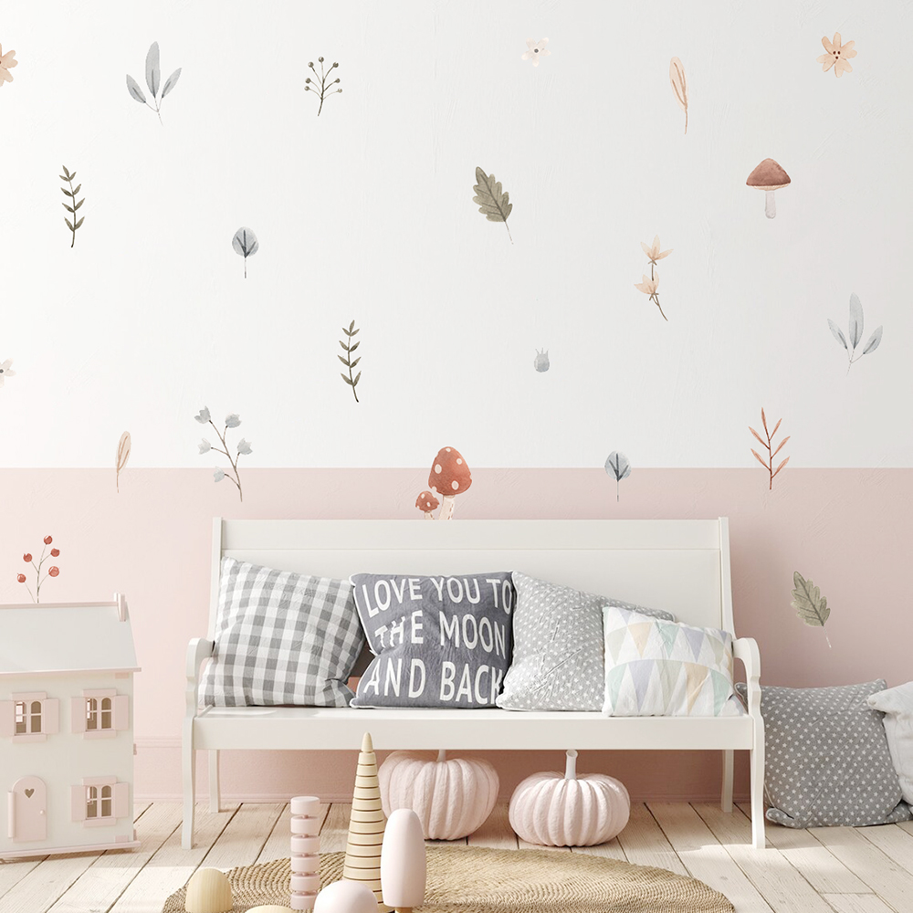 Boho Cartoon Mushroom Branch L - Interior Design Quotes 评论和价格