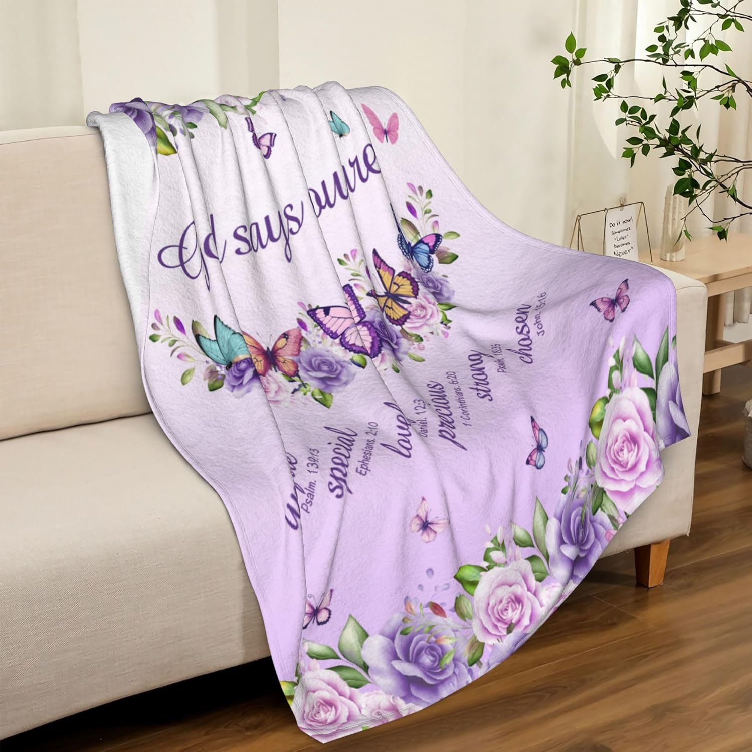 Purple Roses Butterflies Faith - Interior Design Quotes 评论和价格