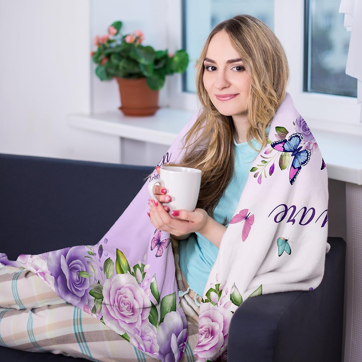 Purple Roses Butterflies Faith - Interior Design Quotes 评论和价格