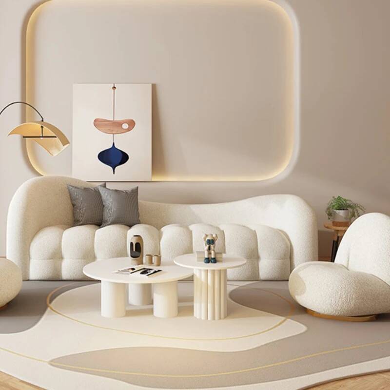 Cream White Living Room Sofas  - Interior Design White And Wood 评论和价格