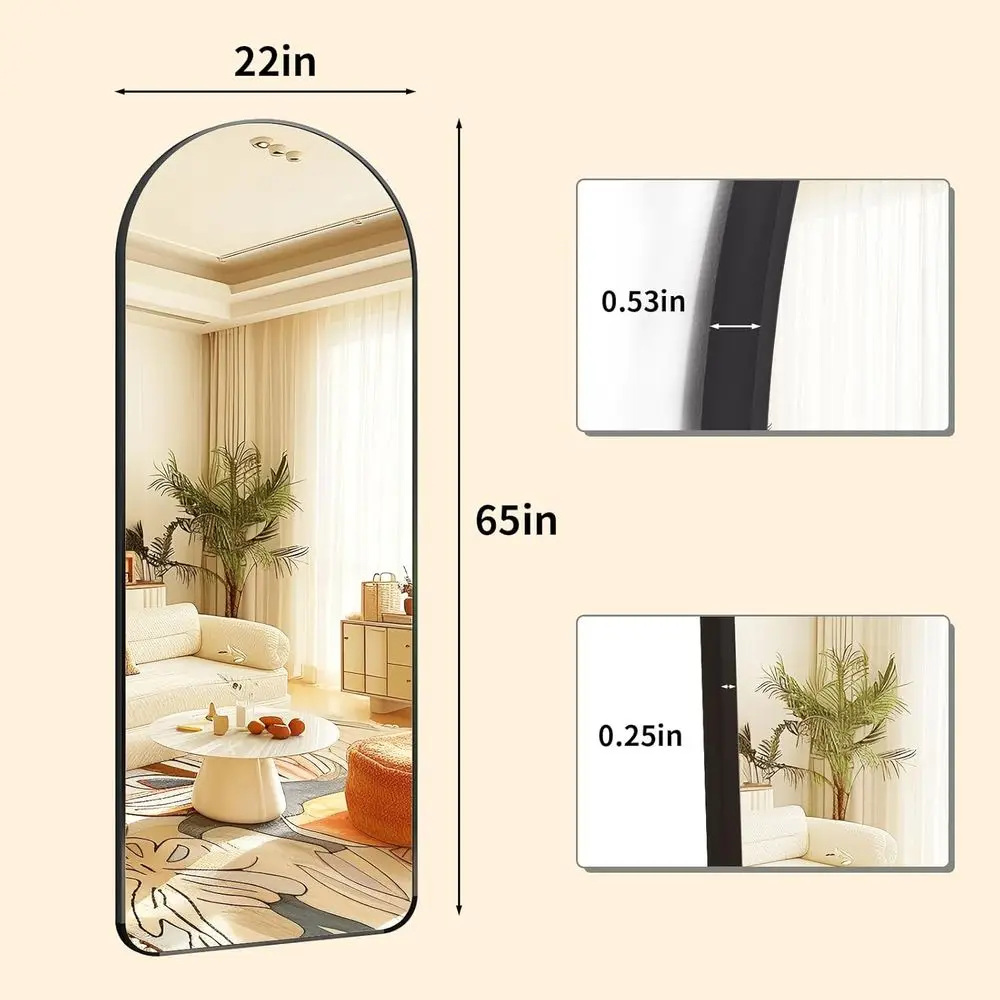 65 x 22 Arched Full-Length Mir - Arch Mirror Leaning 评论和价格