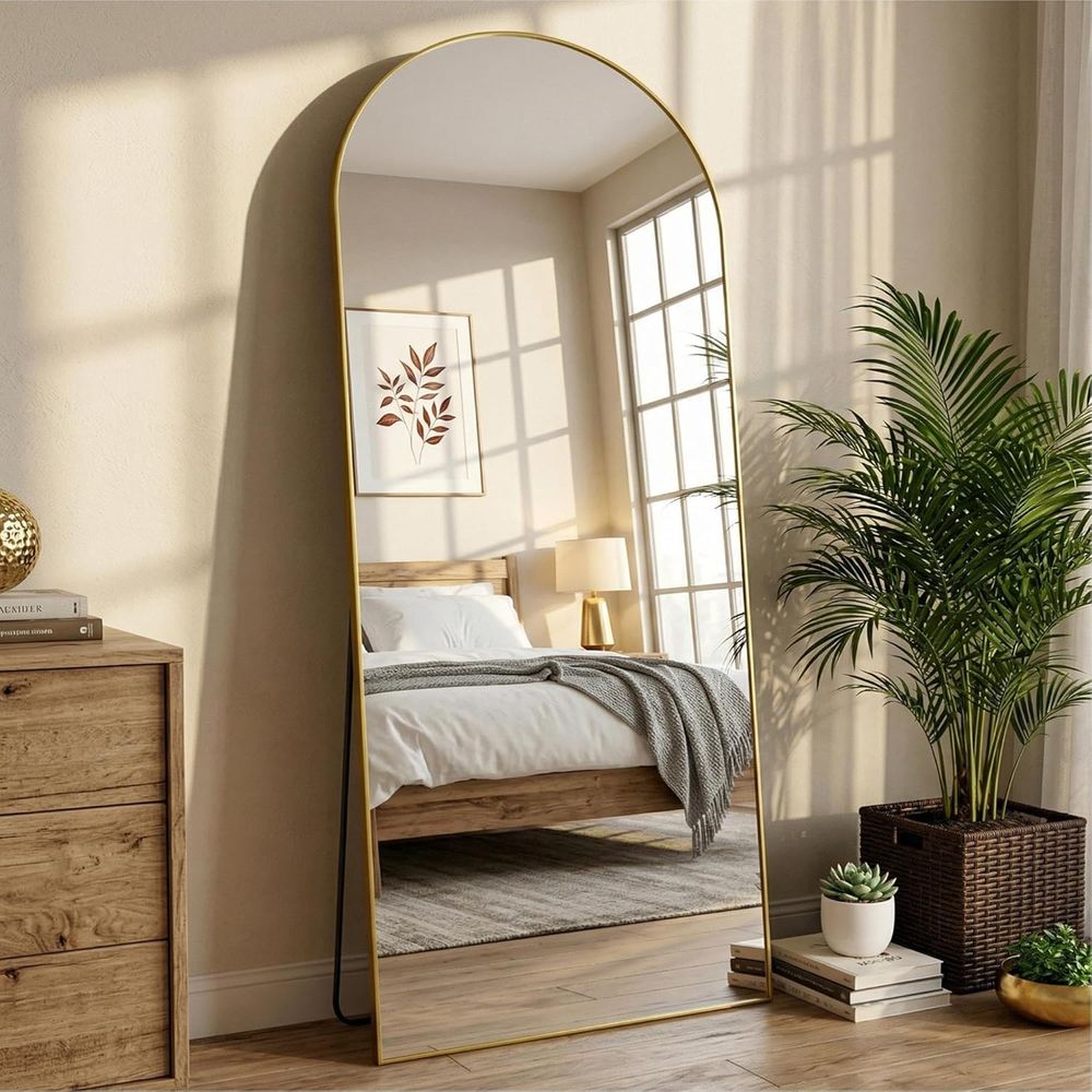 Arched ull Length Mirror 71 x  - Arch Mirror Leaning 评论和价格