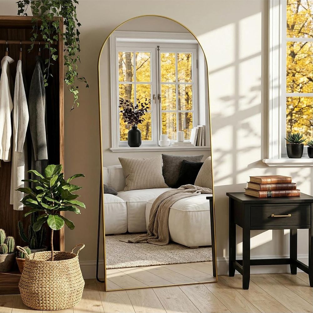 Arched ull Length Mirror 71 x  - Arch Mirror Leaning 评论和价格