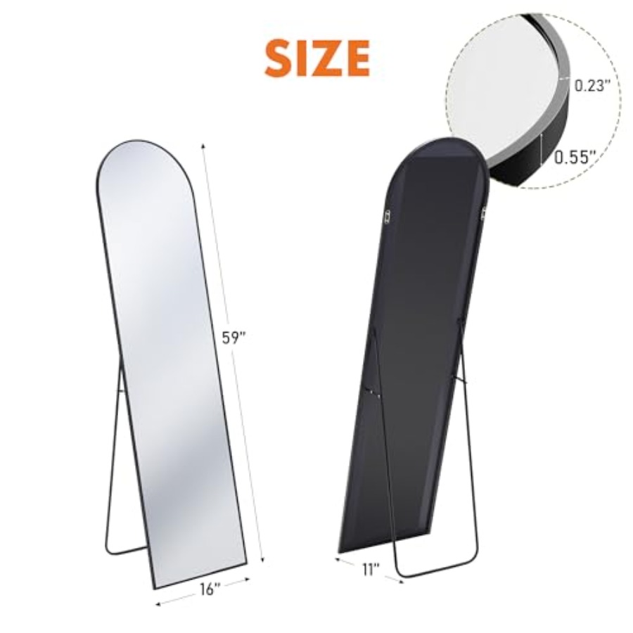 Arched Full Length Mirror with - Arch Mirror Leaning 评论和价格