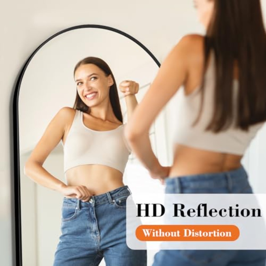 Arched Full Length Mirror with - Arch Mirror Leaning 评论和价格