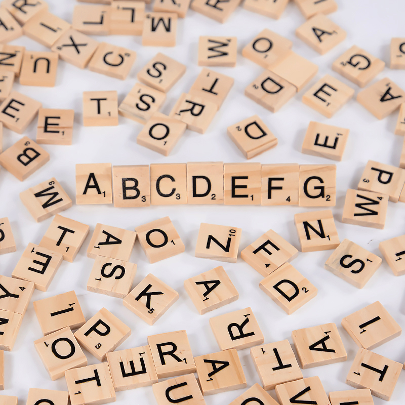 100Pcs Wood Tiles Letter Alpha - Interior Design Quotes 评论和价格