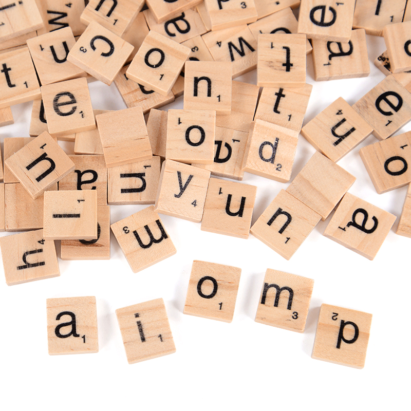 100Pcs Wood Tiles Letter Alpha - Interior Design Quotes 评论和价格