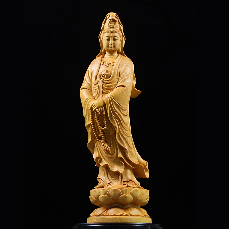 Natural Cypress Guanyin  Buddh - Interior Design Home Decor 评论和价格