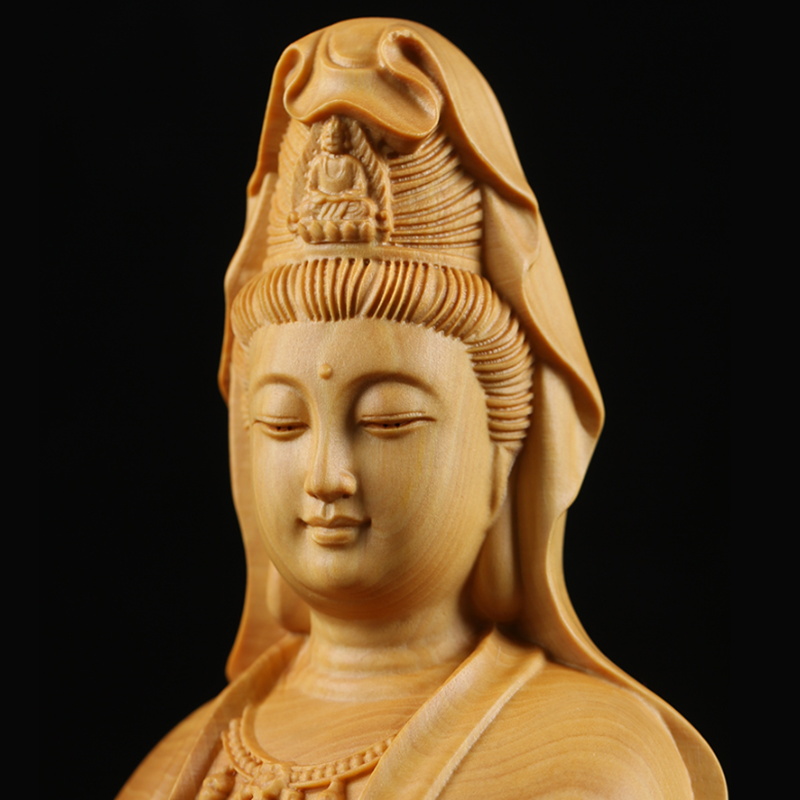 Natural Cypress Guanyin  Buddh - Interior Design Home Decor 评论和价格