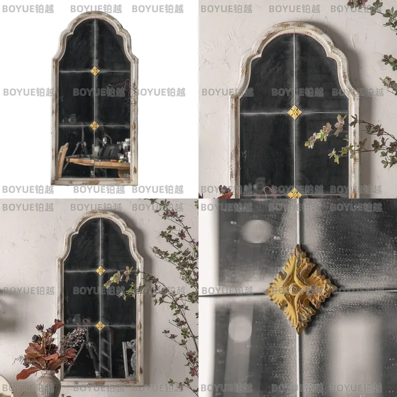 French Carved Wood Arched Floo - Arch Mirror Leaning 评论和价格