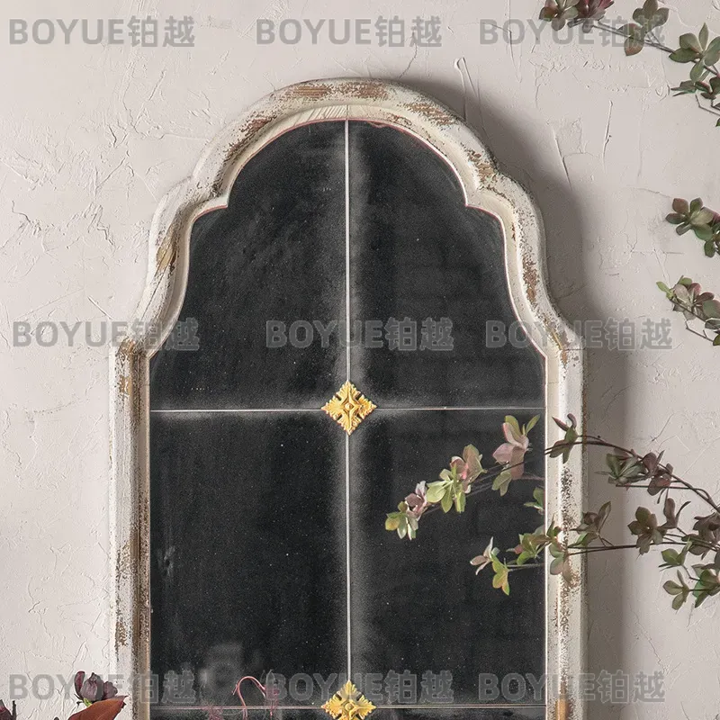 French Carved Wood Arched Floo - Arch Mirror Leaning 评论和价格