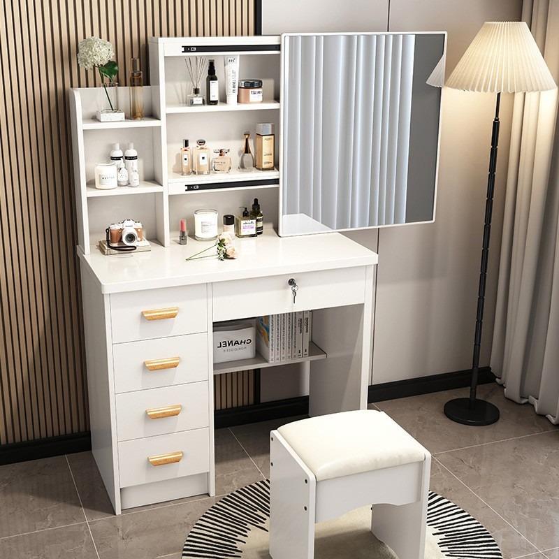 Modern Aesthetic Vanity Table  - Interior Design White And Wood 评论和价格