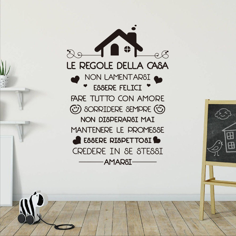 Italian House Rules Wall Decal - Interior Design Quotes 评论和价格