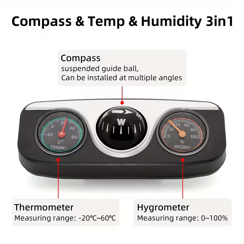 TRALOW 3-in-1 Compass,Thermome - Interior Design Type 评论和价格
